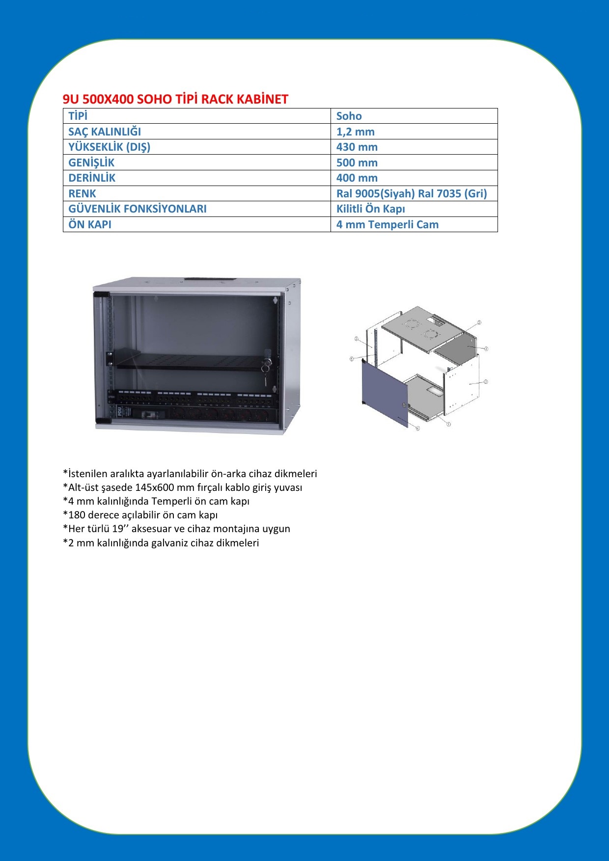 9U 500X400 SOHO KABİNET DATASHEET-1